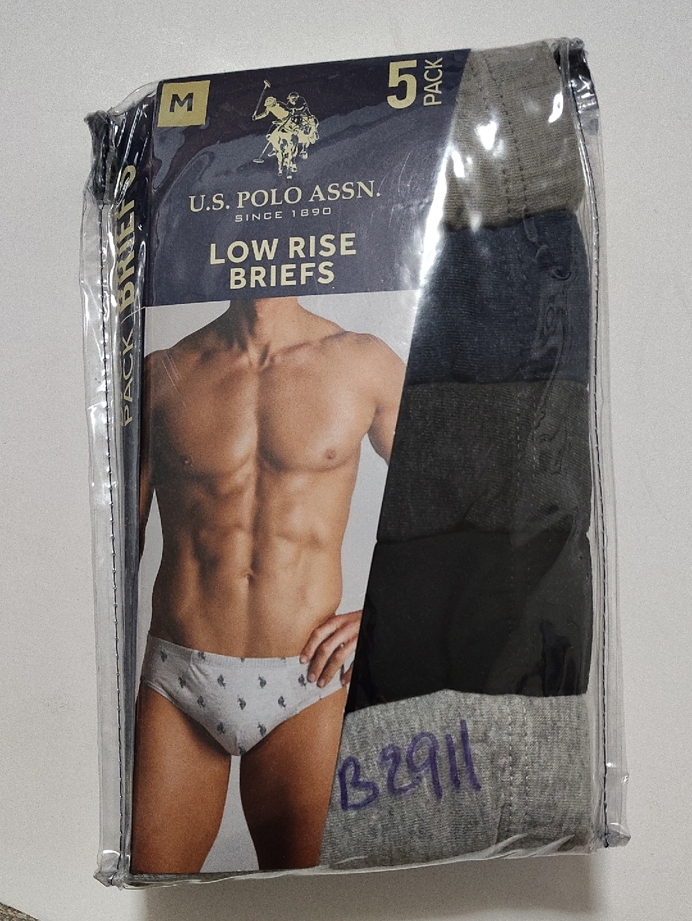 U.S. Polo Assn. Men's Low Rise Briefs - 5 Pack Size - 32-34